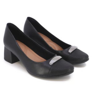 Sandália Confortável USAFLEX - SCARPIN BLOCO PRETO
