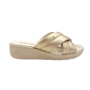 Sandália Feminina Comfortflex Nami Preto e Dourado 25-86301 – Conforto e Elegância