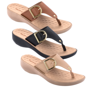 Chinelo Feminino Terra & Água 471271 – Palmilha Massageadora e Salto Anabela Confortável